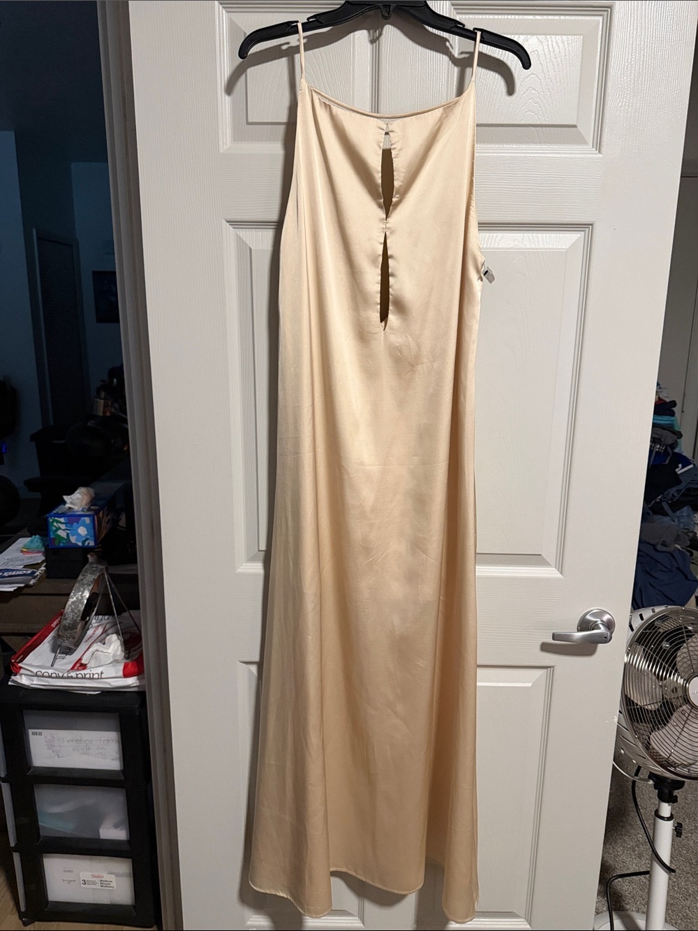 Commense Satin Dress in Champagne